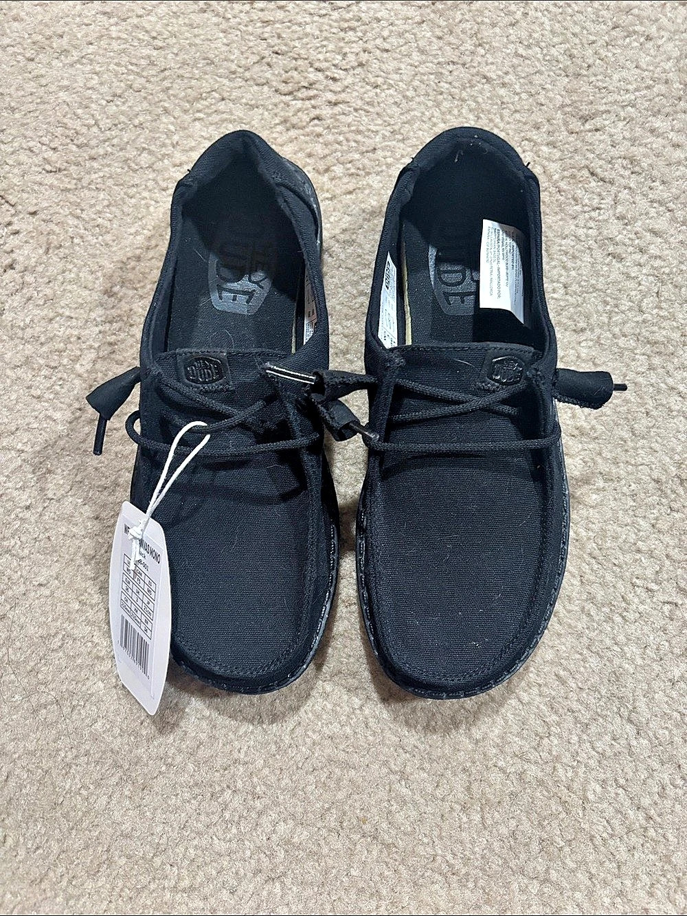 Hey Dude Black slide on shoes